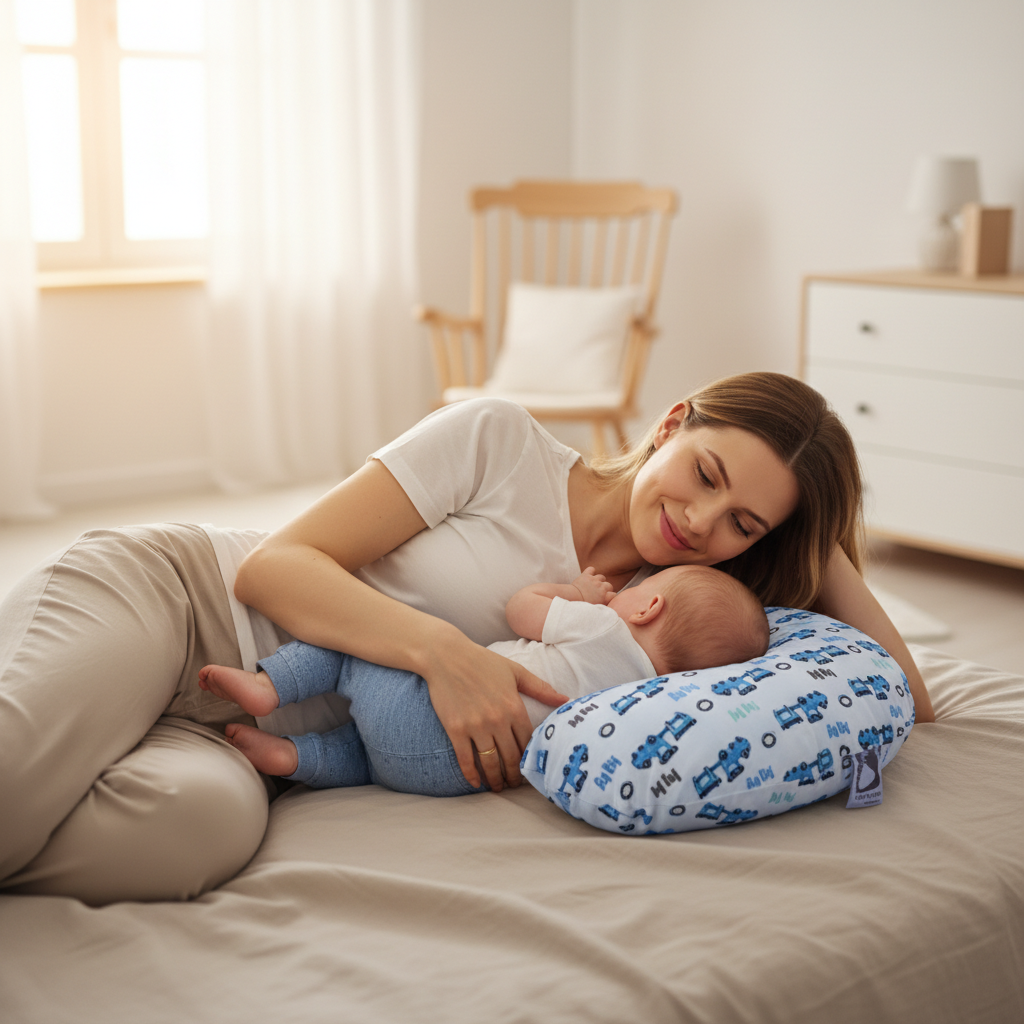 Cojín de Lactancia Tiny Tren azul - Imagen 4