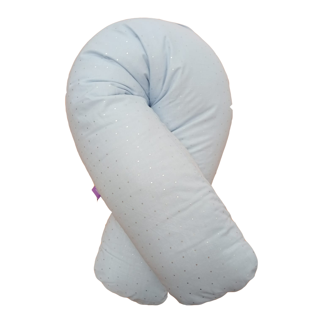 Cojín Materna blanco con estrellas – Soporte Ergonómico con Funda Lavable